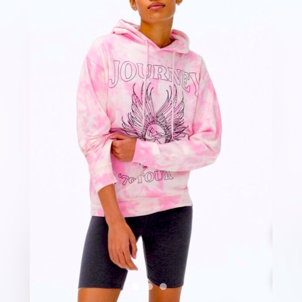 JOURNEY WORLD TOUR PINK TYE DYE SWEAT SHIRT‎ HOODIE SIZE SMALL